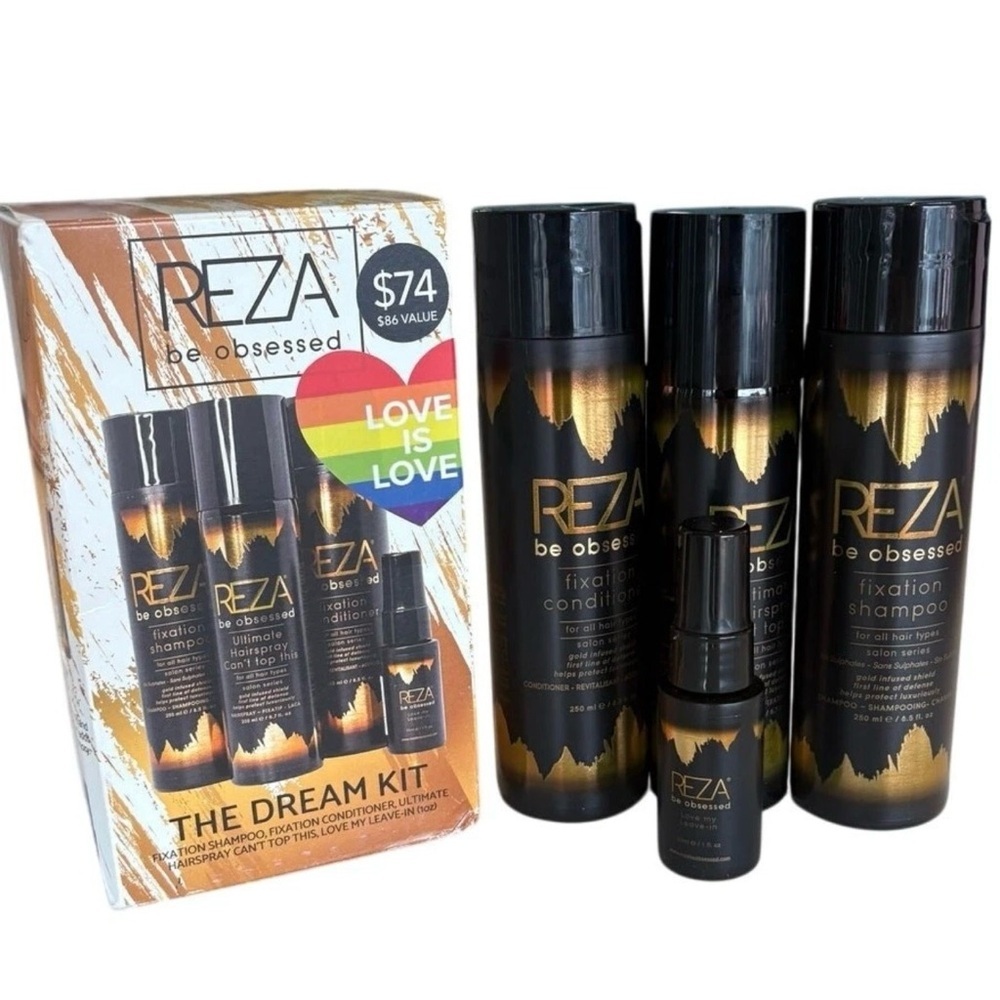NEW REZA Be Obsessed Haircare Kit Shampoo, Conditioner, Hair Spray, Leave in - Picture 3 of 3